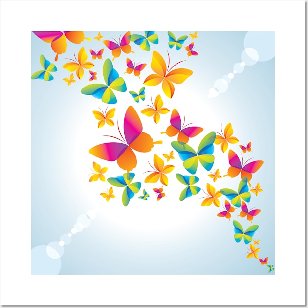 Butterflies in the Sky Wall Art by The Lucid Frog